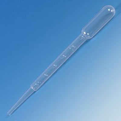 Transfer Pipet, 7.5mL, Large Bulb, Graduated to 3mL, 148mm, STERILE, Individually Wrapped, 100/Bag, 4 Bags/Unit