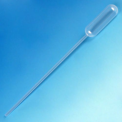 Transfer Pipet, 4.5mL, Narrow Stem, Long, 155mm, STERILE, Individually Paper Peel Wrapped, 100/Bag, 5 Bags/Unit