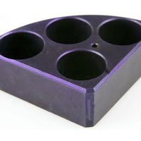 Purple quarter reaction block, 4 holes 20 ml reaction vessel 28mm dia x 24mm depth