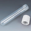Test Tube with Attached White Screw Cap, 12 x 75mm (5mL), PP, 250/Bag, 4 Bags/Unit 