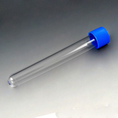 Test Tube with Attached Red Screw Cap, 16 x 120mm (15mL), PS, STERILE, Individually Wrapped 
