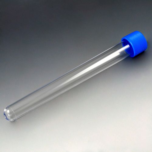 Test Tube with Attached Blue Screw Cap, 16 x 150mm (20mL), PS