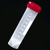 Transport Tube, 50mL, with Separate Red Screw Cap, PP, Printed Graduations, Conical Bottom, Self-Standing 
