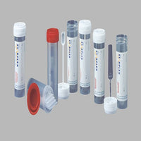 Fecal Collector: 30ml graduated polypropylene vial with white integrated fecal spork cap, labeled, non-sterile